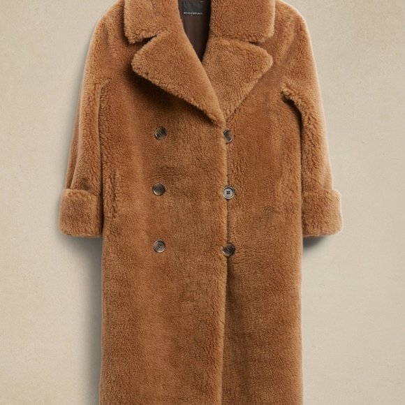 BANANA REPUBIC SHEARLING TEDDY COAT - Picture 9 of 9